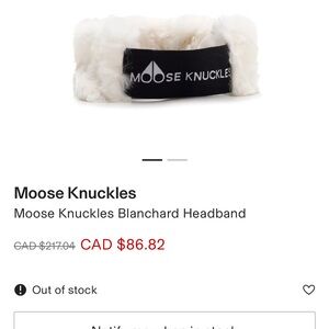 Moose Knuckles White Hair Accessory Headband